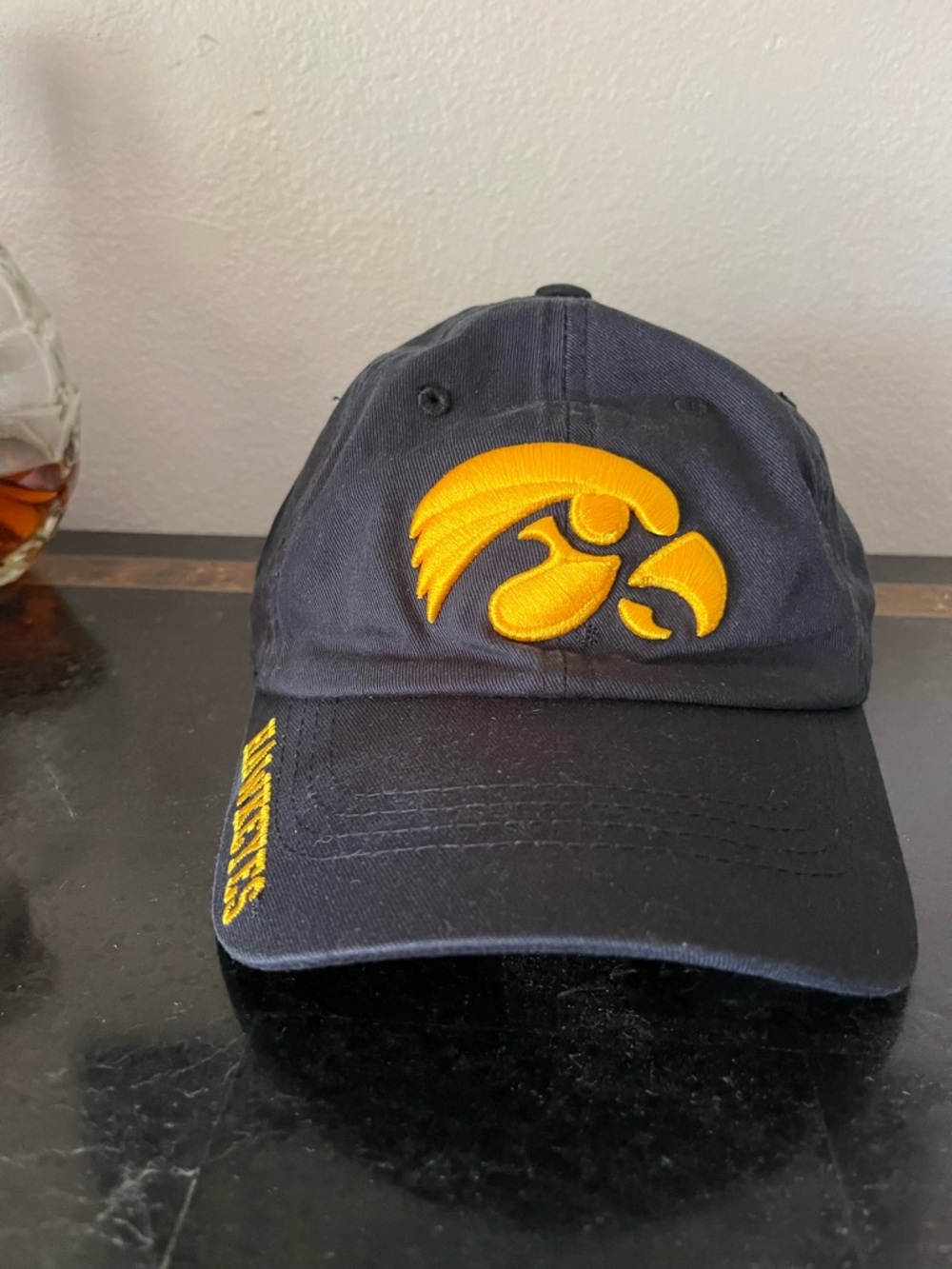 Iowa Hawkeyes Black & Gold Embroidered Men's Baseball Cap